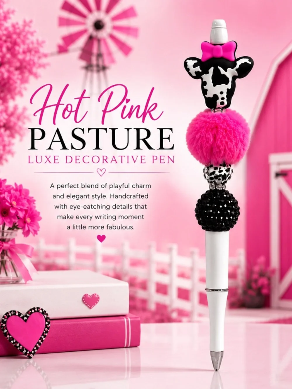Hot Pink Pasture Luxe Decorative Pen